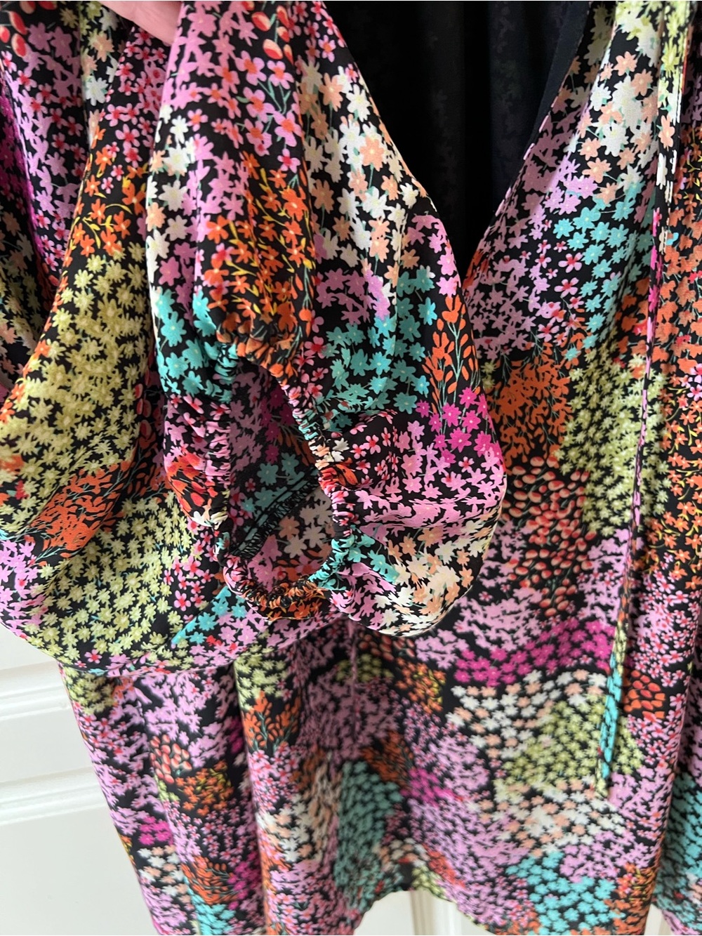 Karlie Multicolor Floral V-Neck Ruffle Blouse - Picture 3 of 5